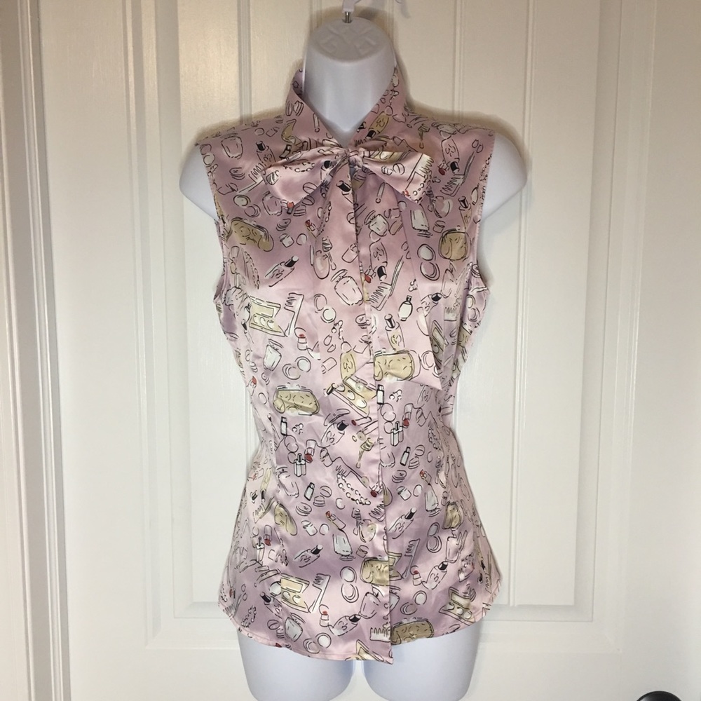 Tahari | Tie Neck Makeup Blouse